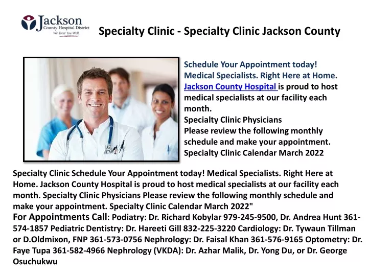 specialty clinic specialty clinic jackson county
