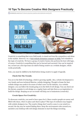 10 tips to become creative web designers