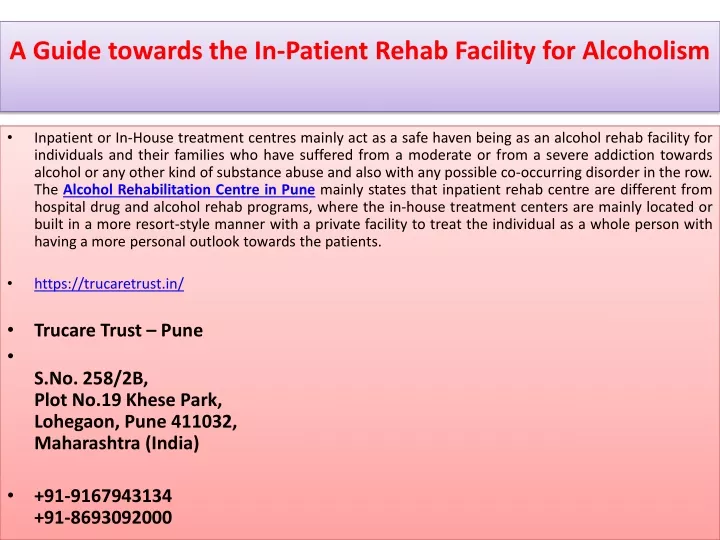 a guide towards the in patient rehab facility for alcoholism