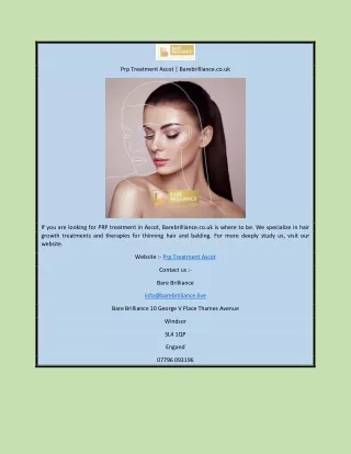 Prp Treatment Ascot