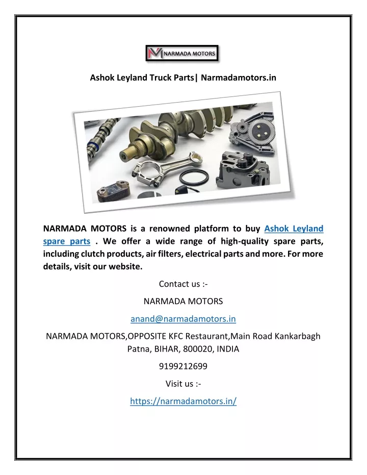 ashok leyland truck parts narmadamotors in