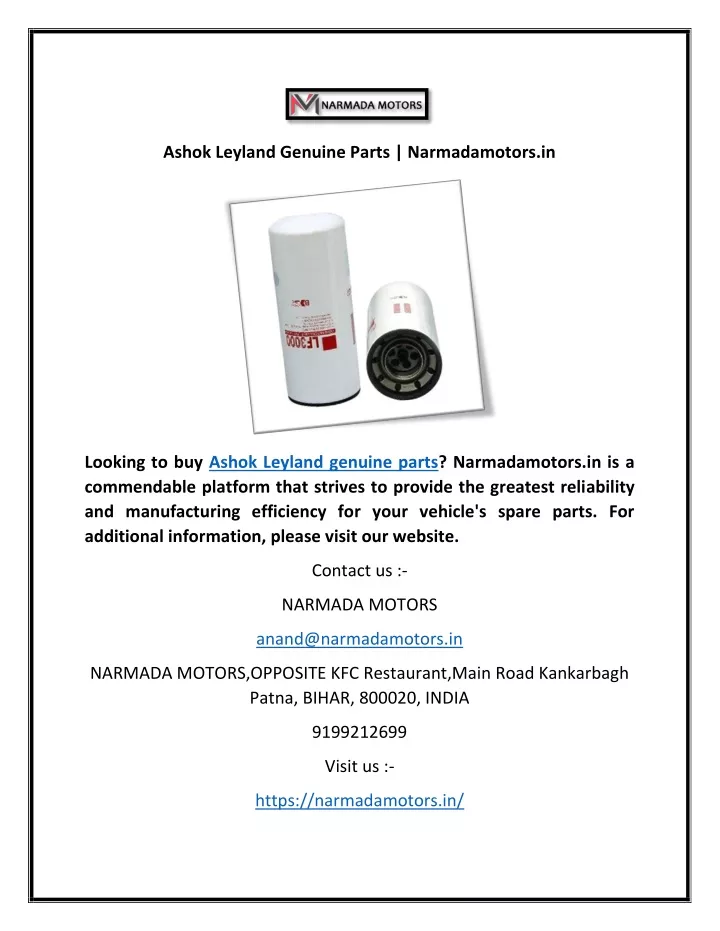 ashok leyland genuine parts narmadamotors in