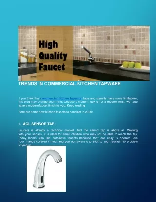 What is the TRENDS IN KITCHEN FAUCET