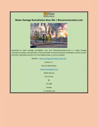 Water Damage Remediation Near Me | Wecarerestoration.com