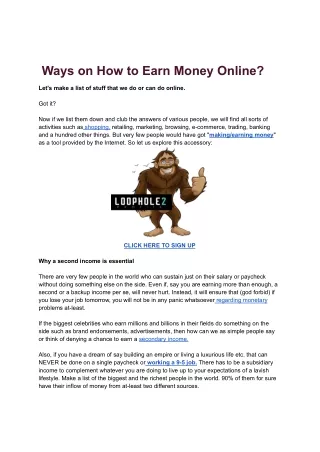 ways on how to earn money online