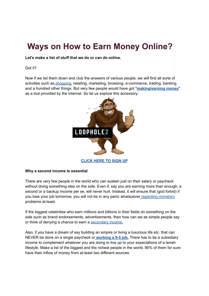 ways on how to earn money online