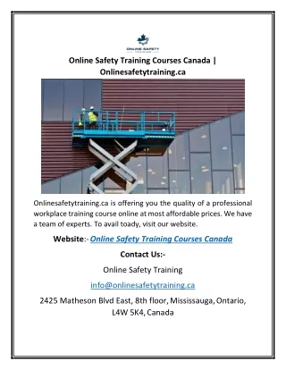 online safety training courses canada