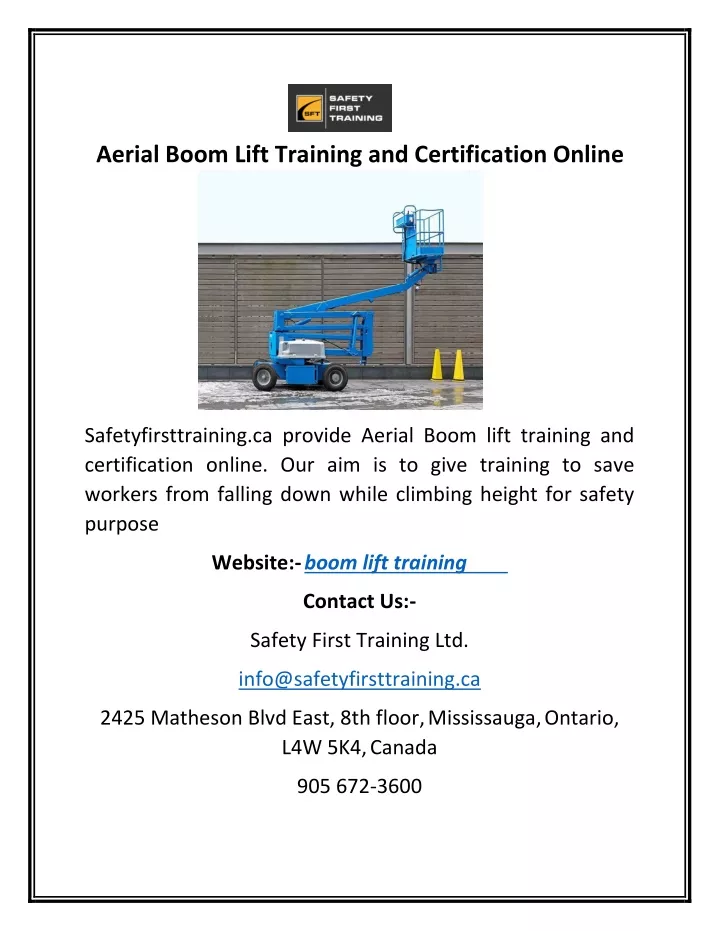 aerial boom lift training and certification online