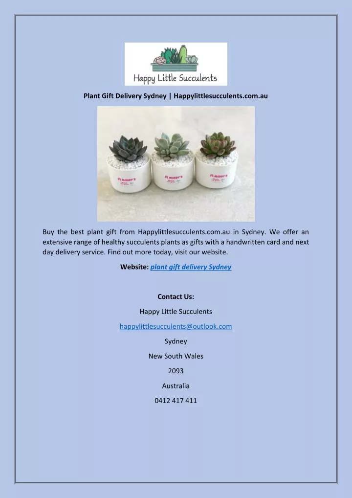 plant gift delivery sydney happylittlesucculents