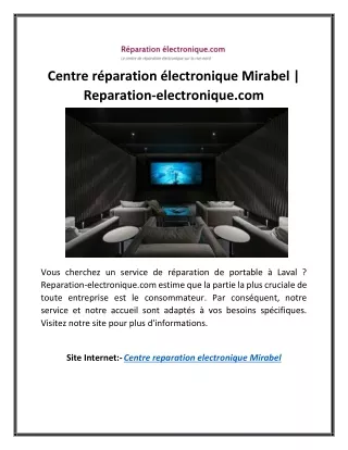 Centre réparation électronique Mirabel | Reparation-electronique.com