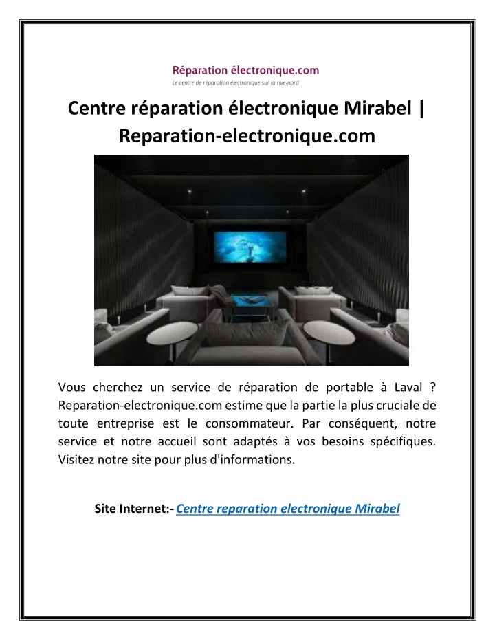 centre r paration lectronique mirabel reparation