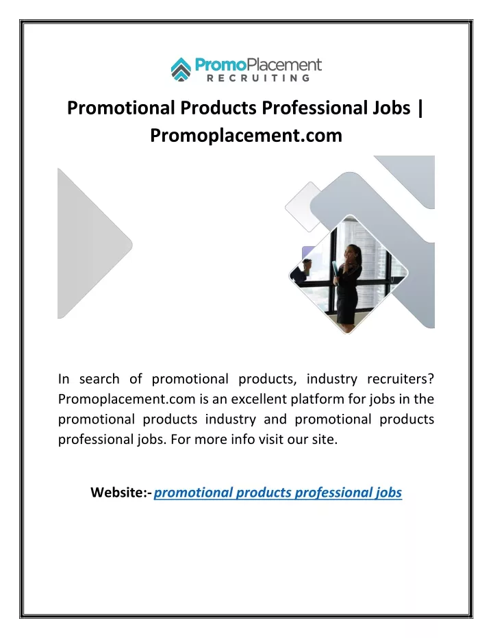 promotional products professional jobs