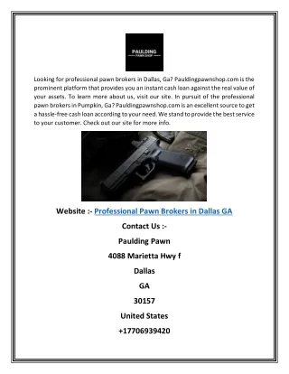 Professional Pawn Brokers In Dallas Ga  Pauldingpawnshop.com