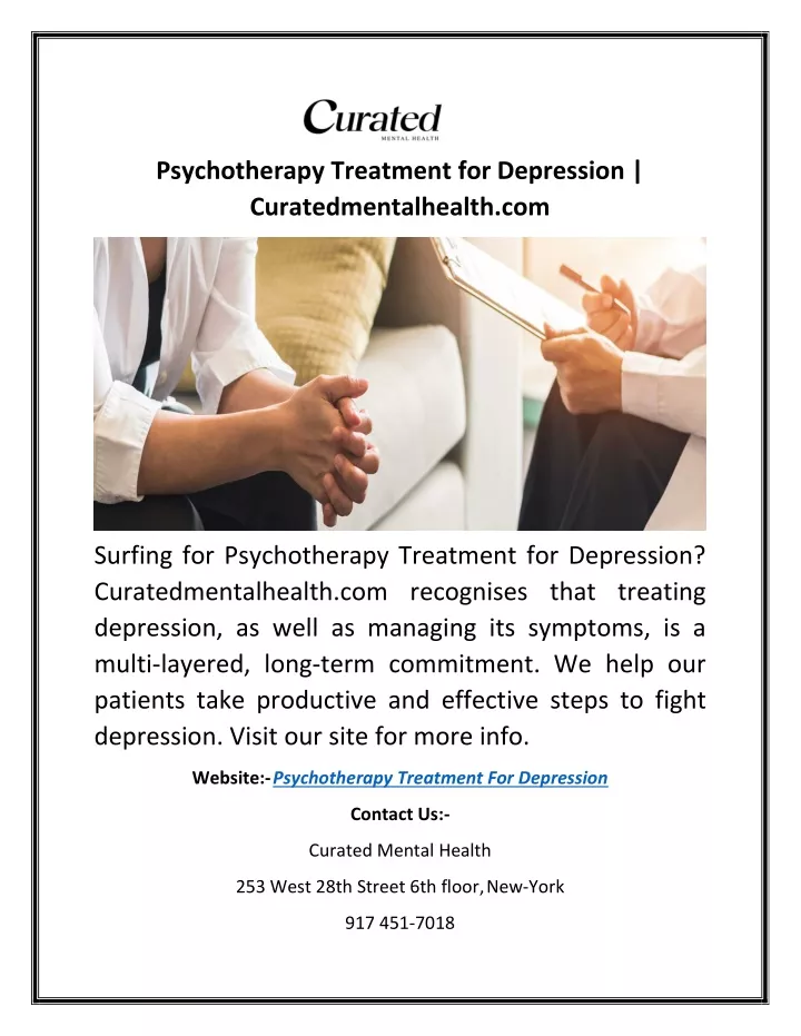 psychotherapy treatment for depression