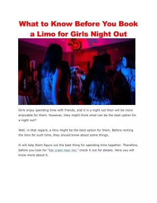 what to know before you book a limo for girls