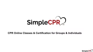 CPR Online Classes & Certification for Groups & Individuals