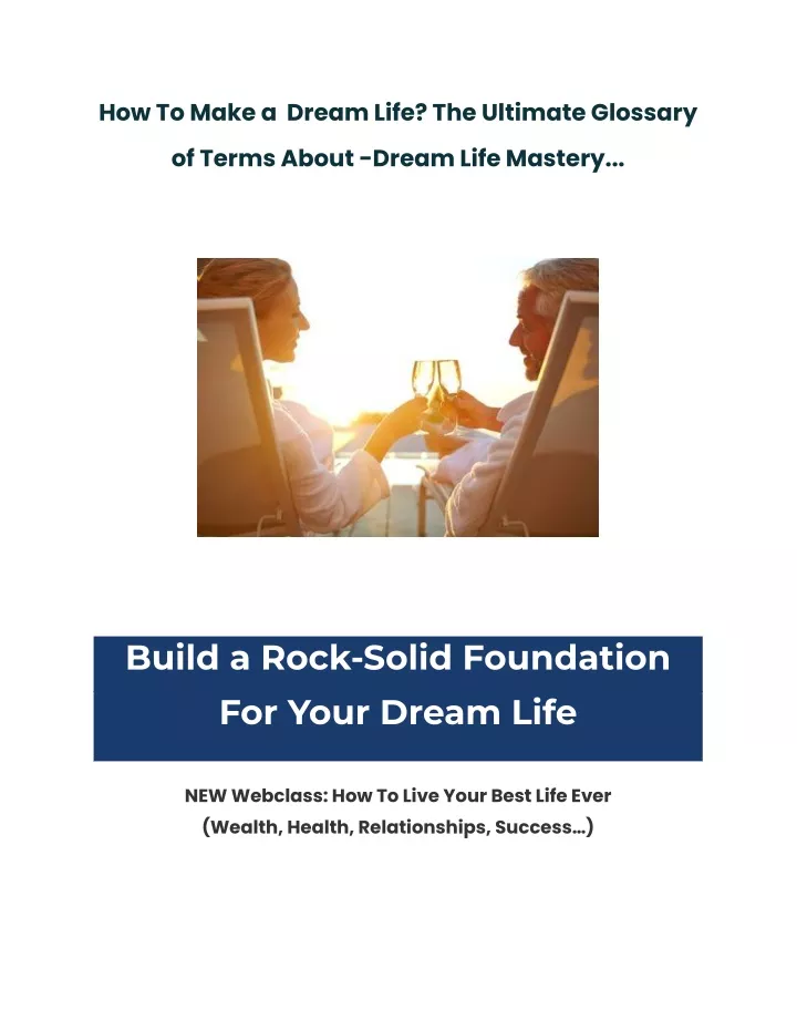 how to make a dream life the ultimate glossary