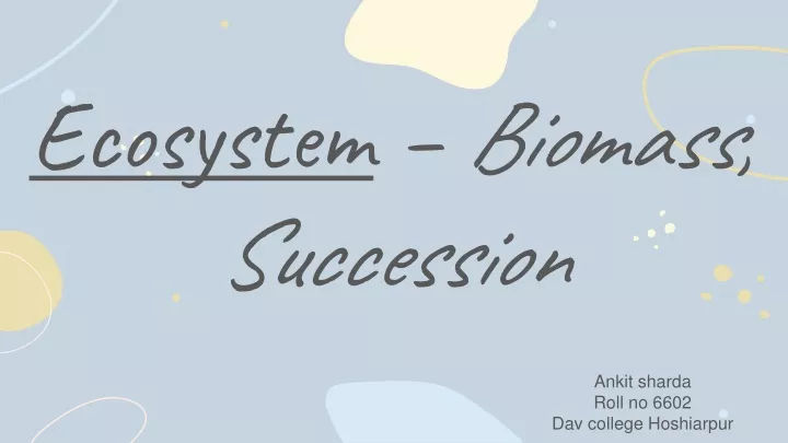 ecosystem biomass succession