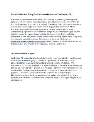 Hvorfor Har Alle Brug For Onlinesikkerhed