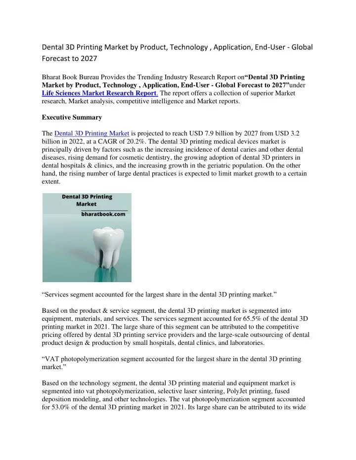 dental 3d printing market by product technology