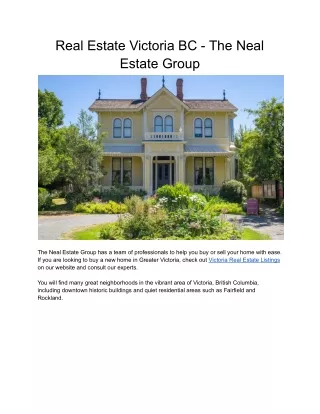 Homes for Sale in Victoria BC - The Neal Estate Group
