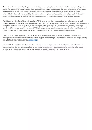 as additional on line jewelry shops turn