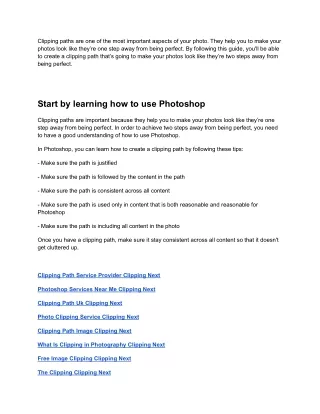 How to create a clipping path in photoshop