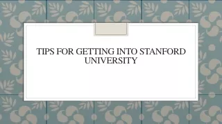 tips for getting into stanford university