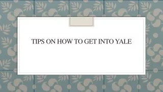 Tips On How To Get Into Yale