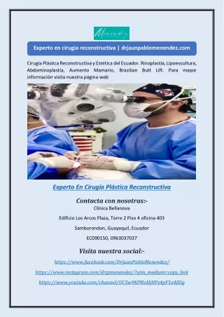 Experto en cirugia reconstructiva | drjaunpablomenendez.com
