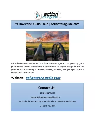 yellowstone audio tour actiontourguide com