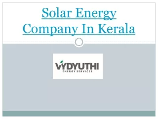 Vydyuthi Energy Services | Solar energy company in kerala