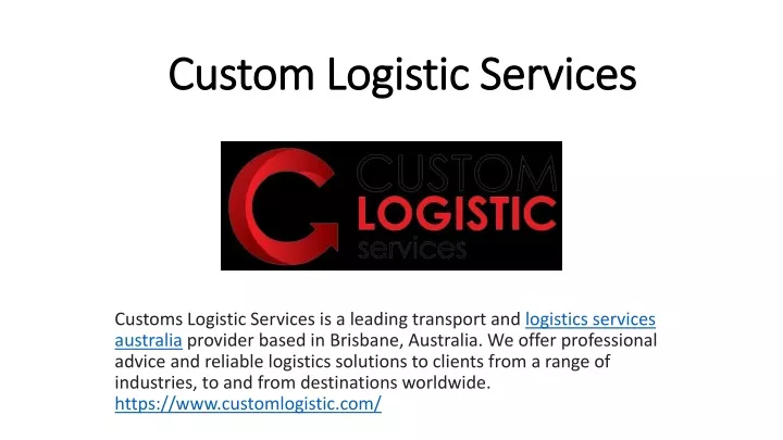 custom logistic services