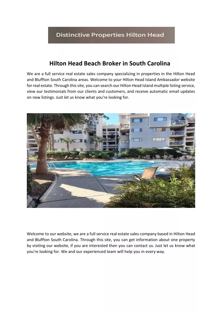 hilton head beach broker in south carolina