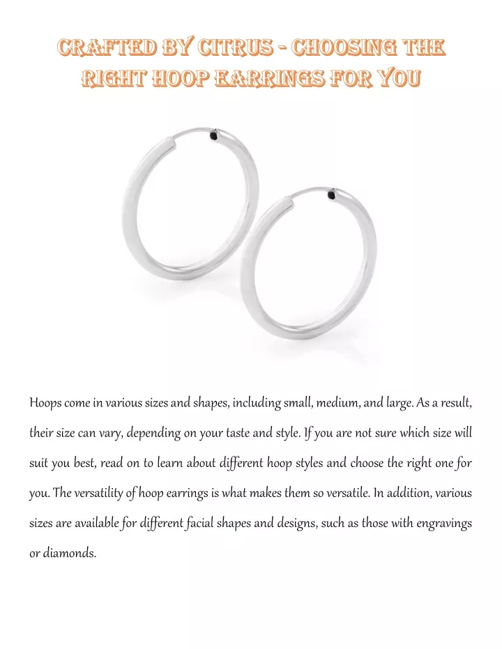 hoops come in various sizes and shapes including