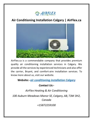 Air Conditioning Installation Calgary | AirFlex.ca