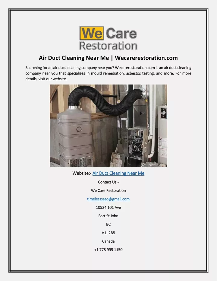 air duct cleaning near me wecarerestoration com