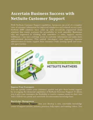 ascertain business success with netsuite customer