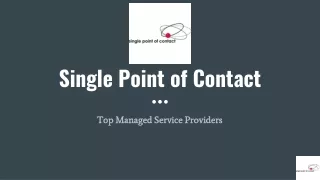 single point of contact