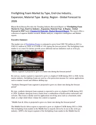 firefighting foam market by type end use industry