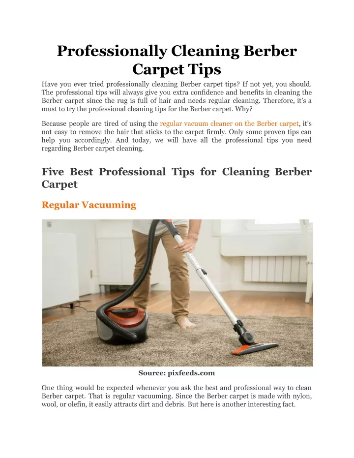 professionally cleaning berber carpet tips have