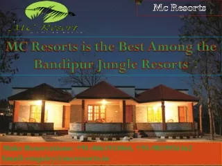 MC Resorts is the Best Among the Bandipur Jungle Resorts