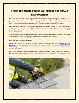 After The Storm How do you Detect and Repair Roof Damage-converted