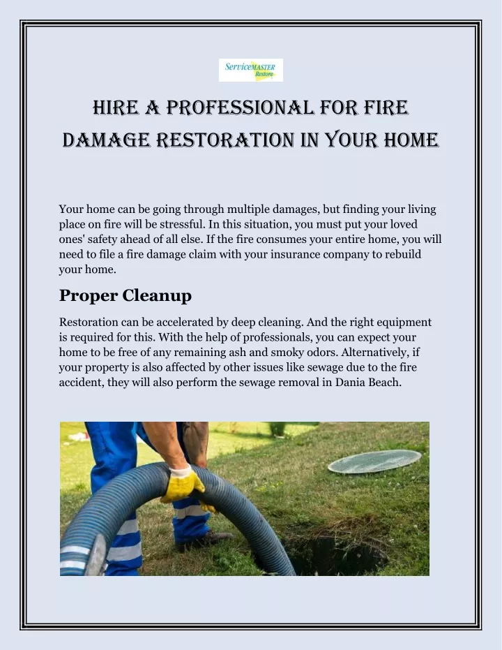 hire a professional for fire damage restoration