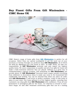 Buy Finest Gifts From Gift Wholesalers - CIMC Home UK