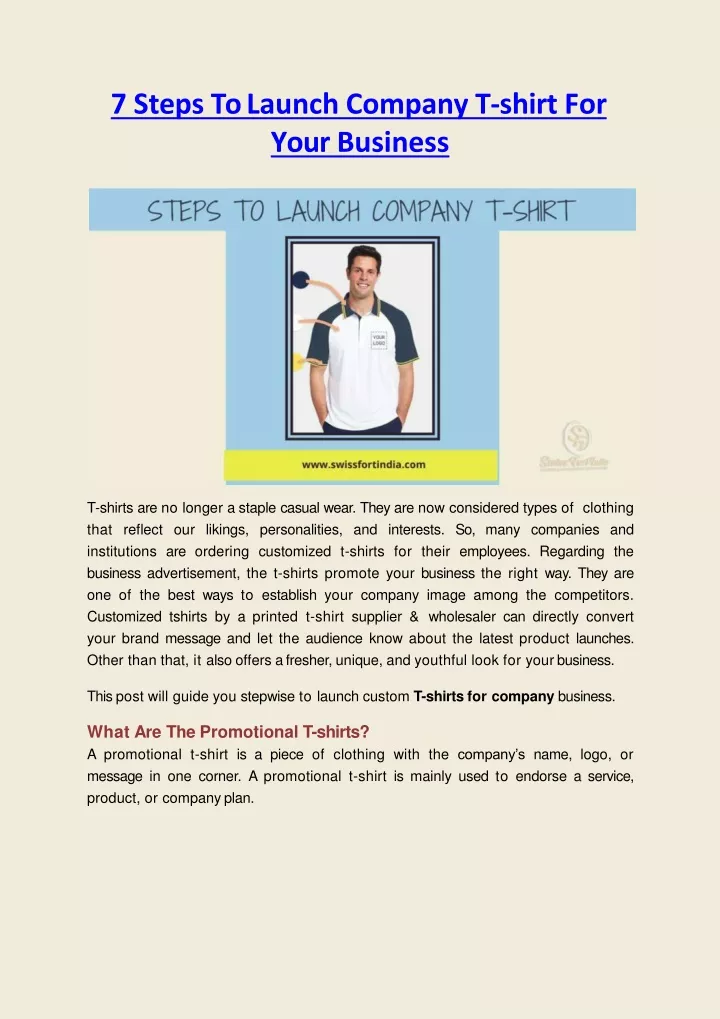 7 steps to launch company t shirt for your business