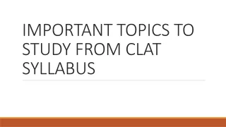 IMPORTANT TOPICS TO STUDY FROM CLAT SYLLABUS