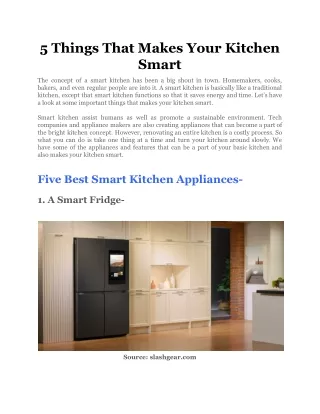5 things that makes your kitchen smart