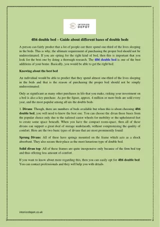 4ft6 double bed – Guide about different bases of double beds