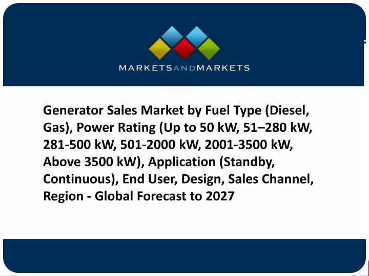 generator sales market by fuel type diesel